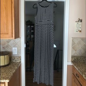 Loft striped maxi dress black/cream